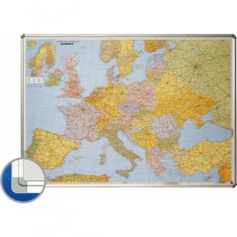 Harta Europei (rutiera+administrativa) 85 x 125 cm, profil aluminiu SL, SMIT